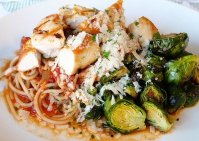 Spaghetti Marinara with Grilled Chicken